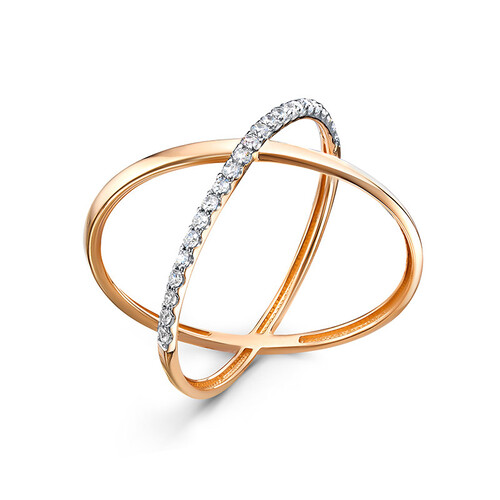 Кольцо из красного золота с фианитами Ювелирное изделие - Кольцо из красного золота с фианитами в магазине Best-Gold 119248