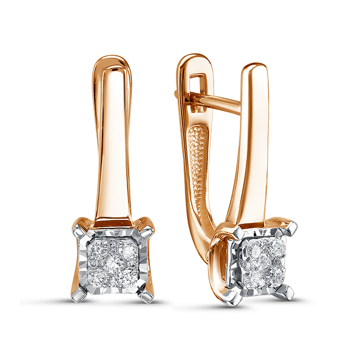 Серьги из красного золота с бриллиантами