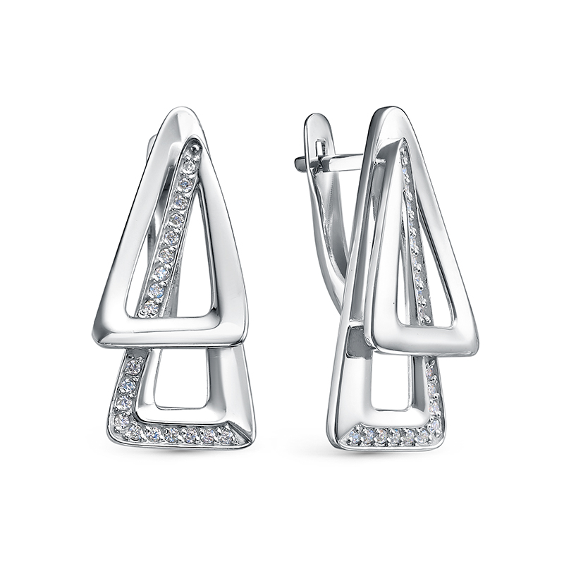 Серьги из серебра с фианитами Ювелирное изделие - Серьги из серебра с фианитами в магазине Best-Gold 146935