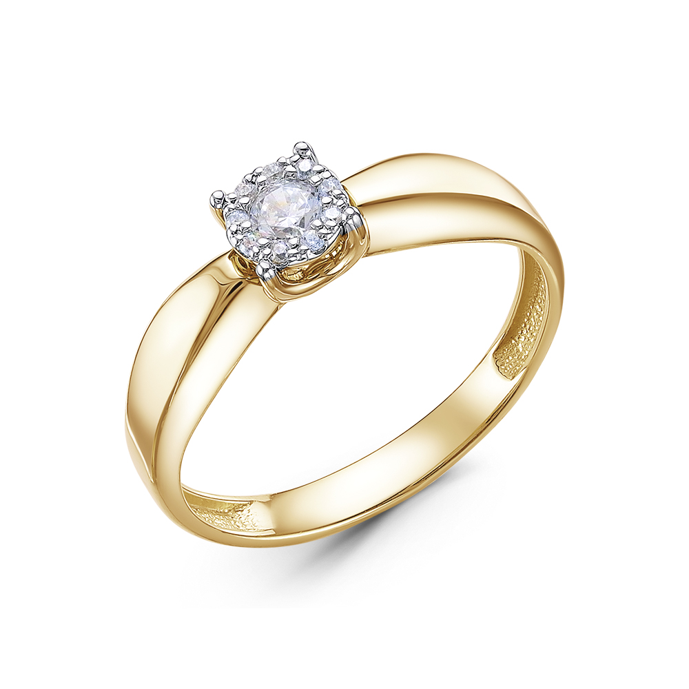 Кольцо из жёлтого золота с бриллиантами Ювелирное изделие - Кольцо из жёлтого золота с бриллиантами в магазине Best-Gold 030646