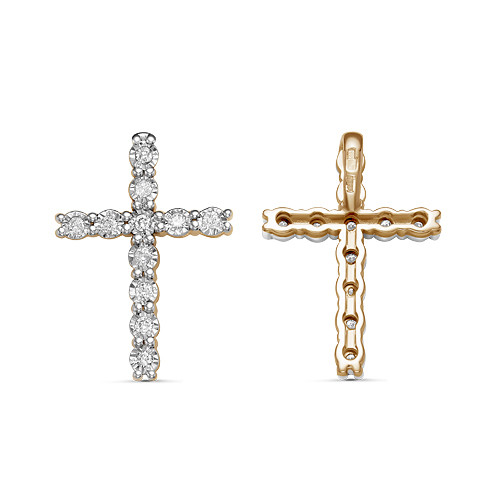 Крест из красного золота с бриллиантами Ювелирное изделие - Крест из красного золота с бриллиантами в магазине Best-Gold 048298