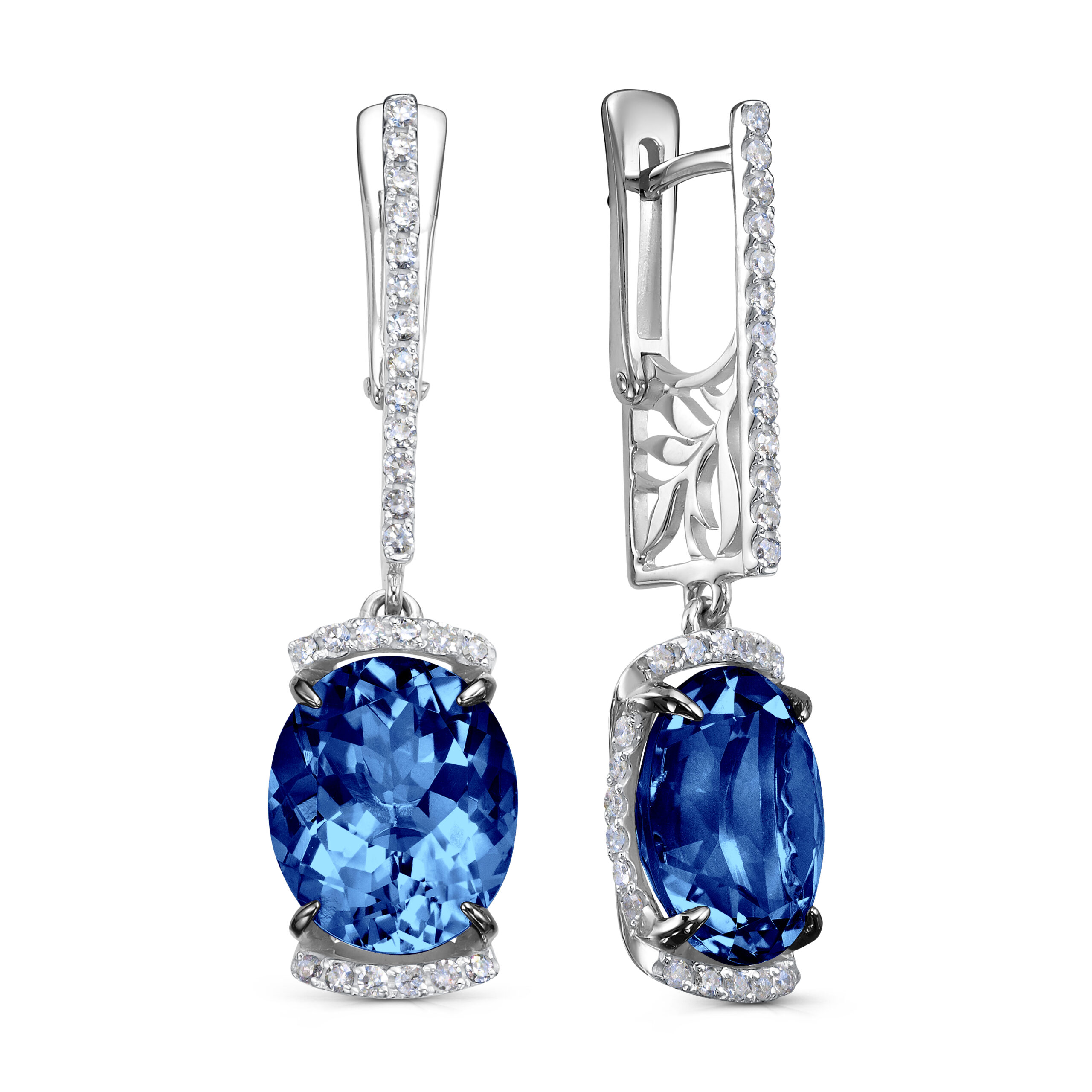 Серьги из белого золота с бриллиантами Ювелирное изделие - Серьги из белого золота с бриллиантами в магазине Best-Gold 147077