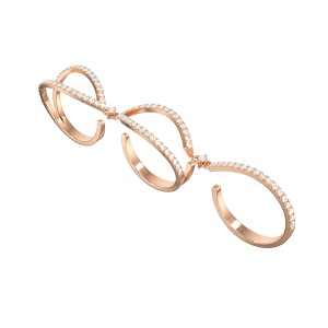 Кольцо из красного золота с фианитами Ювелирное изделие - Кольцо из красного золота с фианитами в магазине Best-Gold 031881