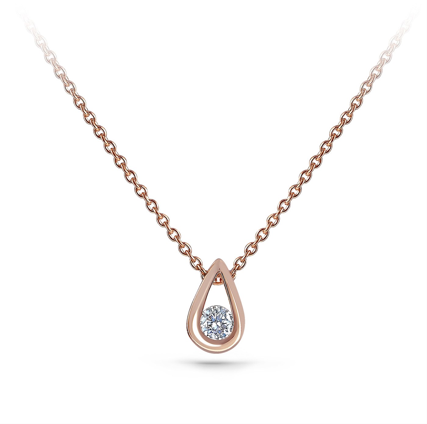 Ювелирное изделие - Колье из красного золота с бриллиантом в магазине Best-Gold 154968