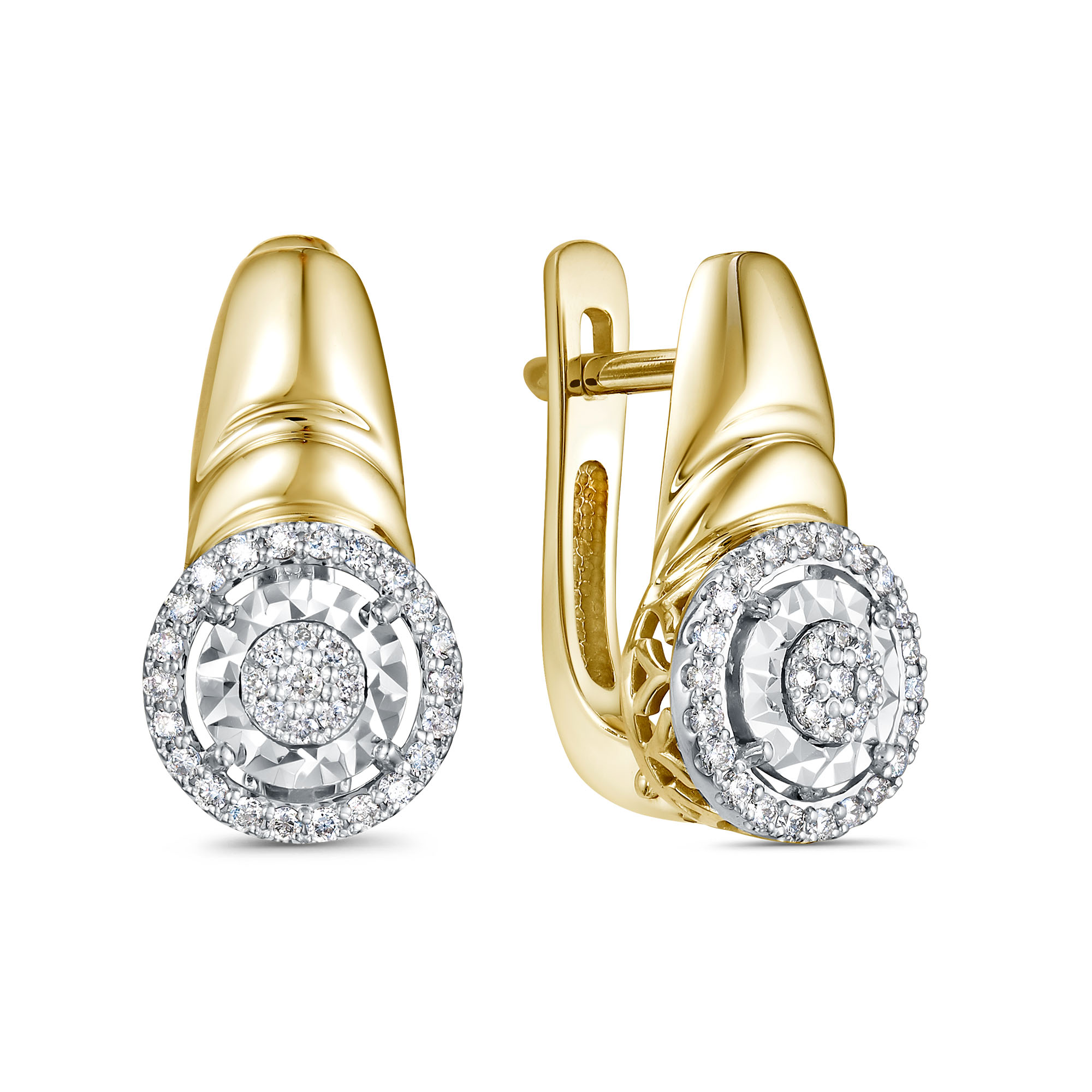 Серьги в желтом золоте с бриллиантами Ювелирное изделие - Серьги в желтом золоте с бриллиантами в магазине Best-Gold 132333