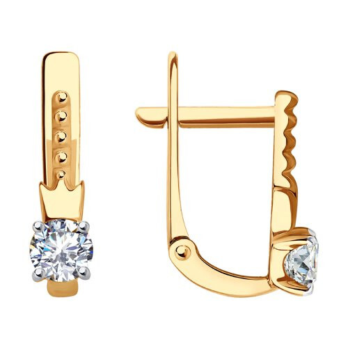 Серьги из красного золота с фианитами Ювелирное изделие - Серьги из красного золота с фианитами в магазине Best-Gold 081123