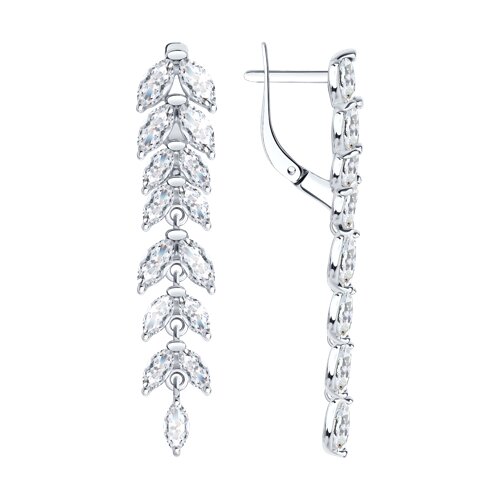 Серьги из серебра с фианитами Ювелирное изделие - Серьги из серебра с фианитами в магазине Best-Gold 152826