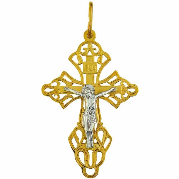 Ювелирное изделие - Крест из комбинированного золота в магазине Best-Gold 116427