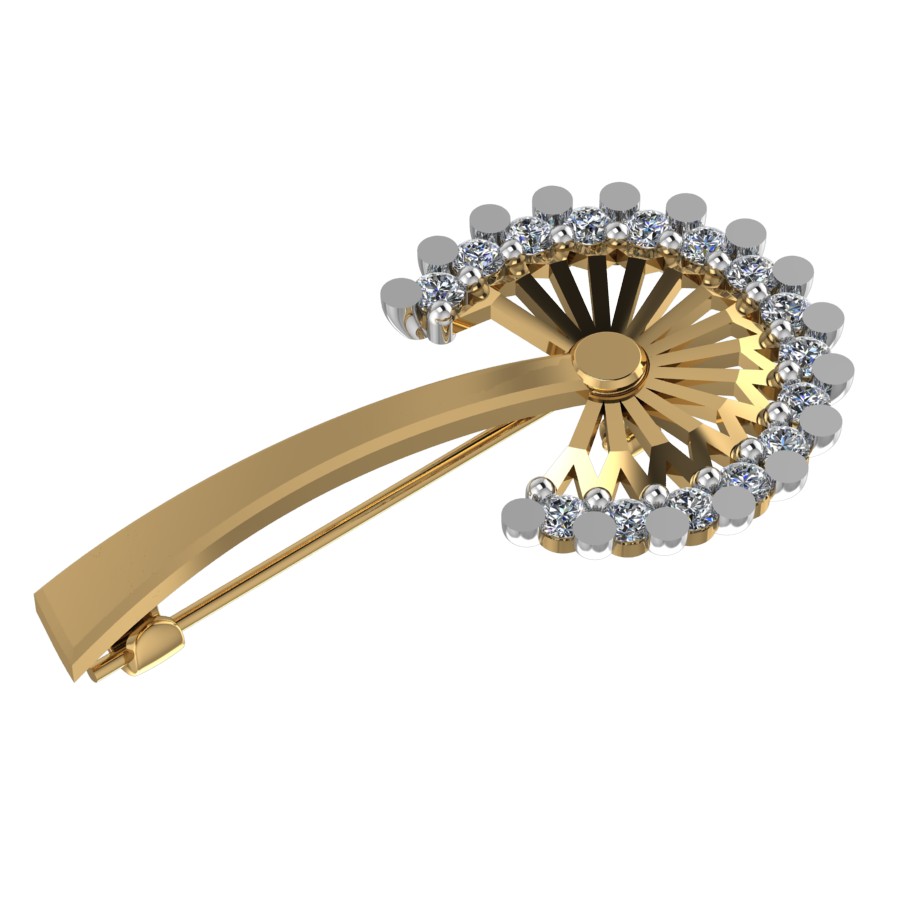 Ювелирное изделие - Брошь из красного золота с фианитами в магазине Best-Gold 126702