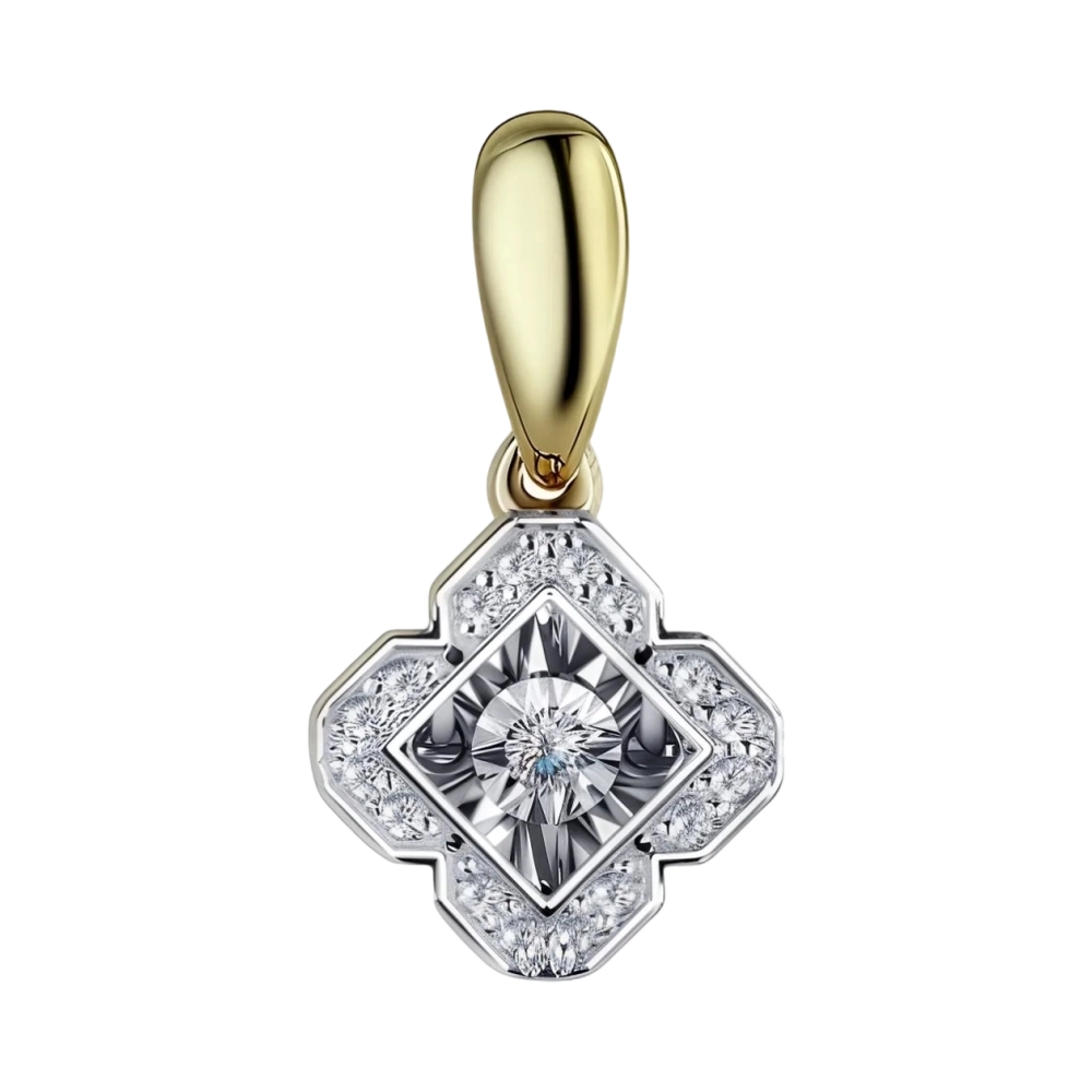 Ювелирное изделие - Подвеска из желтого золота с бриллиантами в магазине Best-Gold 132207