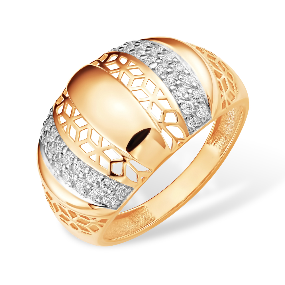 Кольцо из красного золота с фианитами Ювелирное изделие - Кольцо из красного золота с фианитами в магазине Best-Gold 150462