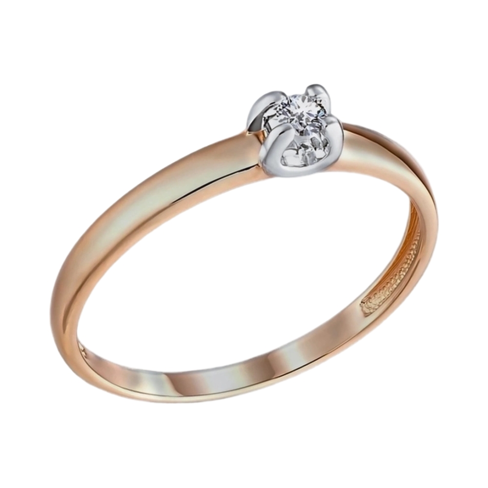 Ювелирное изделие - Кольцо из красного золота с бриллиантом в магазине Best-Gold 091598