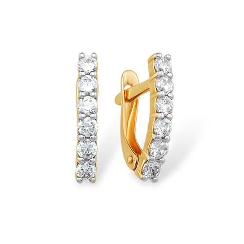 Ювелирное изделие - Серьги из красного золота с фианитами в магазине Best-Gold 111684