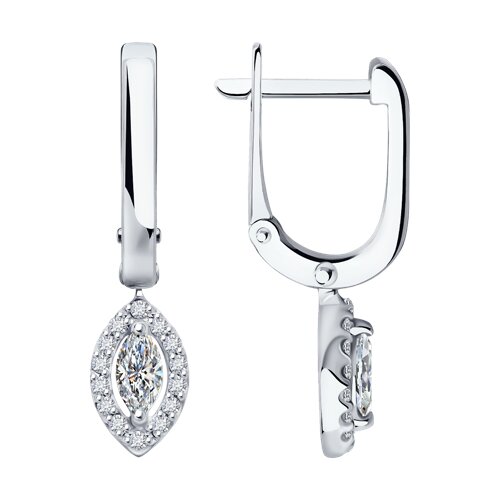 Серьги из белого золота с бриллиантами Ювелирное изделие - Серьги из белого золота с бриллиантами в магазине Best-Gold 140547