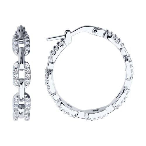 Серьги из серебра с фианитами Ювелирное изделие - Серьги из серебра с фианитами в магазине Best-Gold 140721