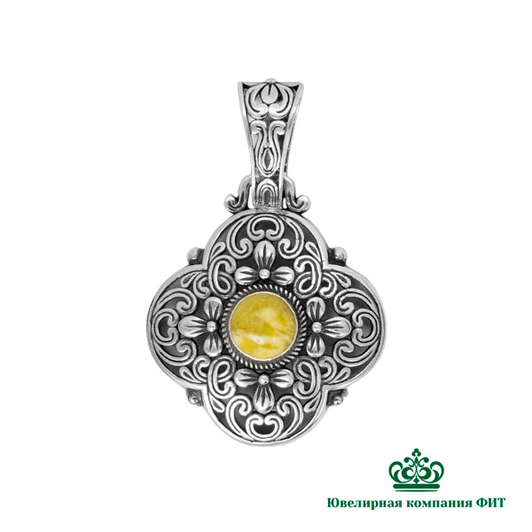 Ювелирное изделие - Подвеска из серебра с цитрином в магазине Best-Gold 153192