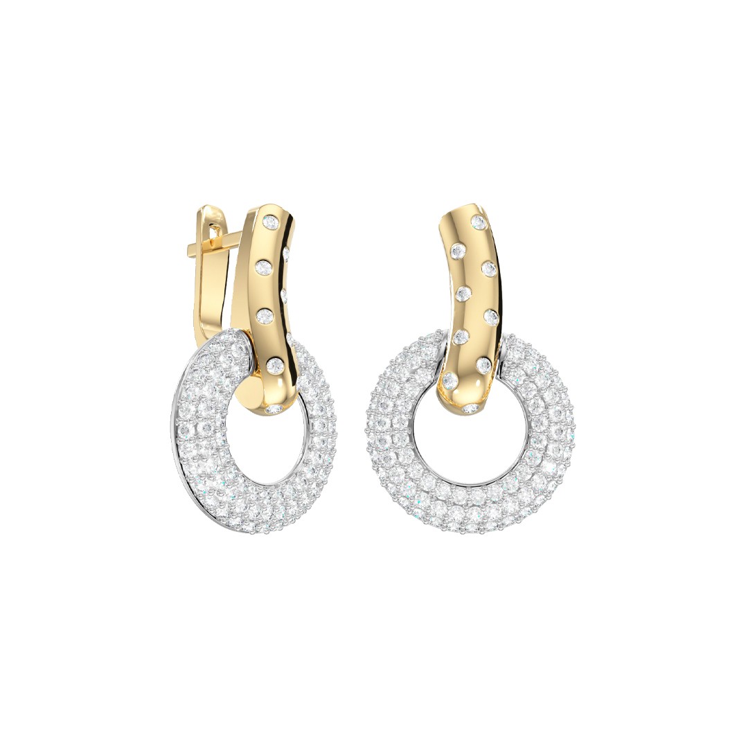 Ювелирное изделие - Серьги из желтого золота с цитрином и фианитами в магазине Best-Gold 149899