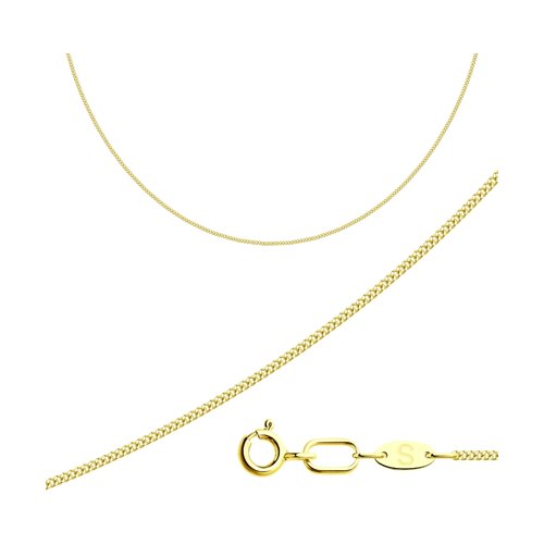 Цепь из желтого золота Панцирное плетение