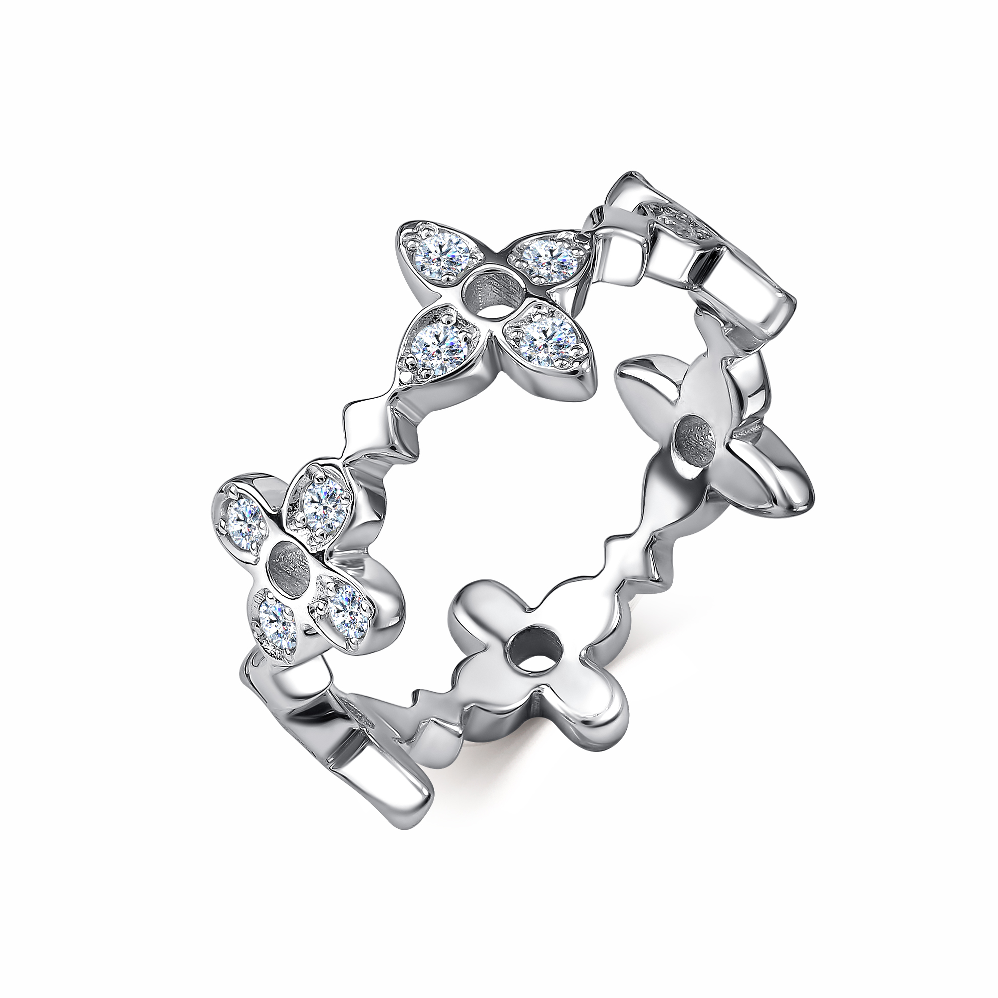 Кольцо из серебра с фианитами Ювелирное изделие - Кольцо из серебра с фианитами в магазине Best-Gold 141379