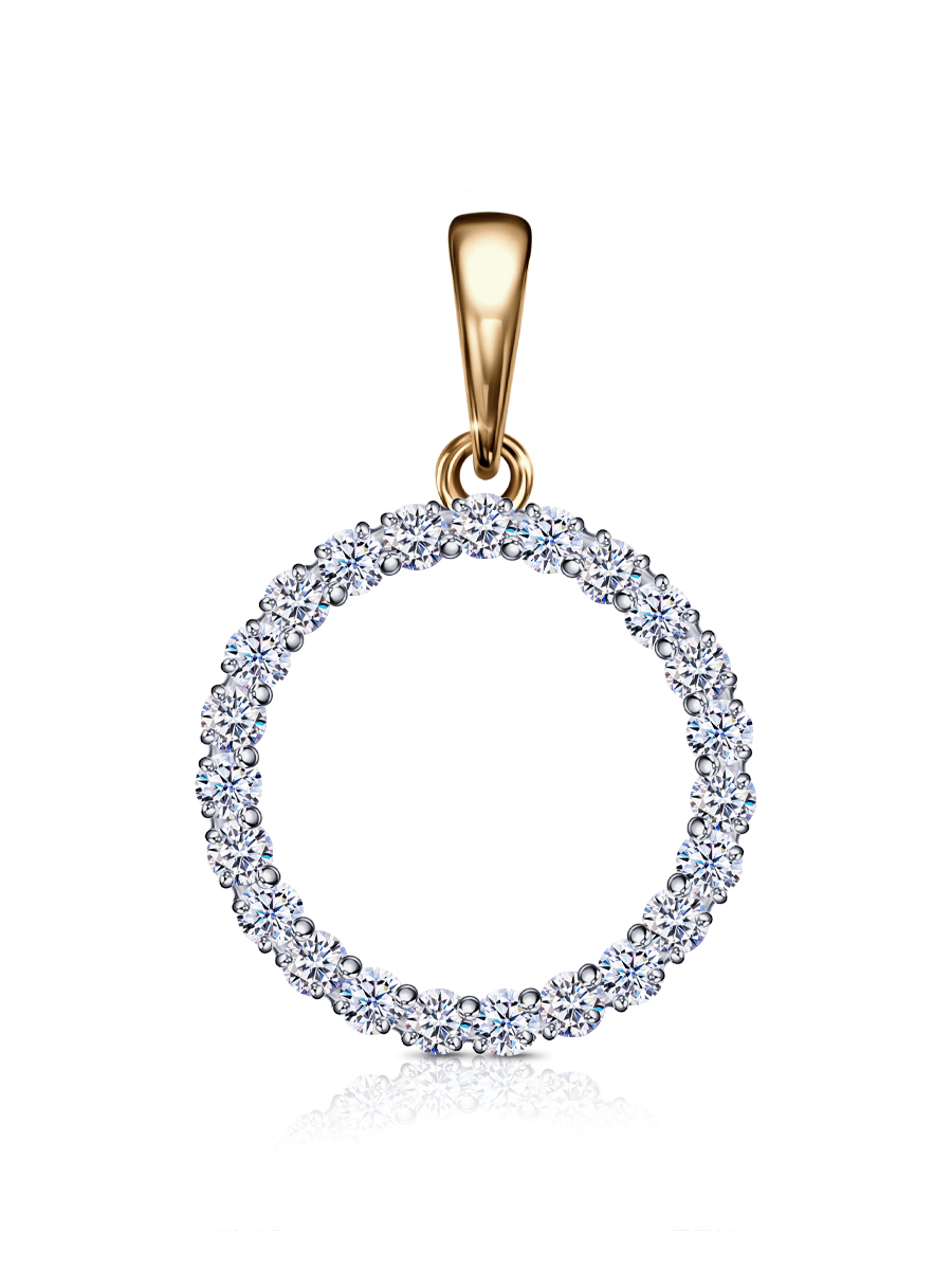 Подвеска из красного золота с фианитами Ювелирное изделие - Подвеска из красного золота с фианитами в магазине Best-Gold 150616