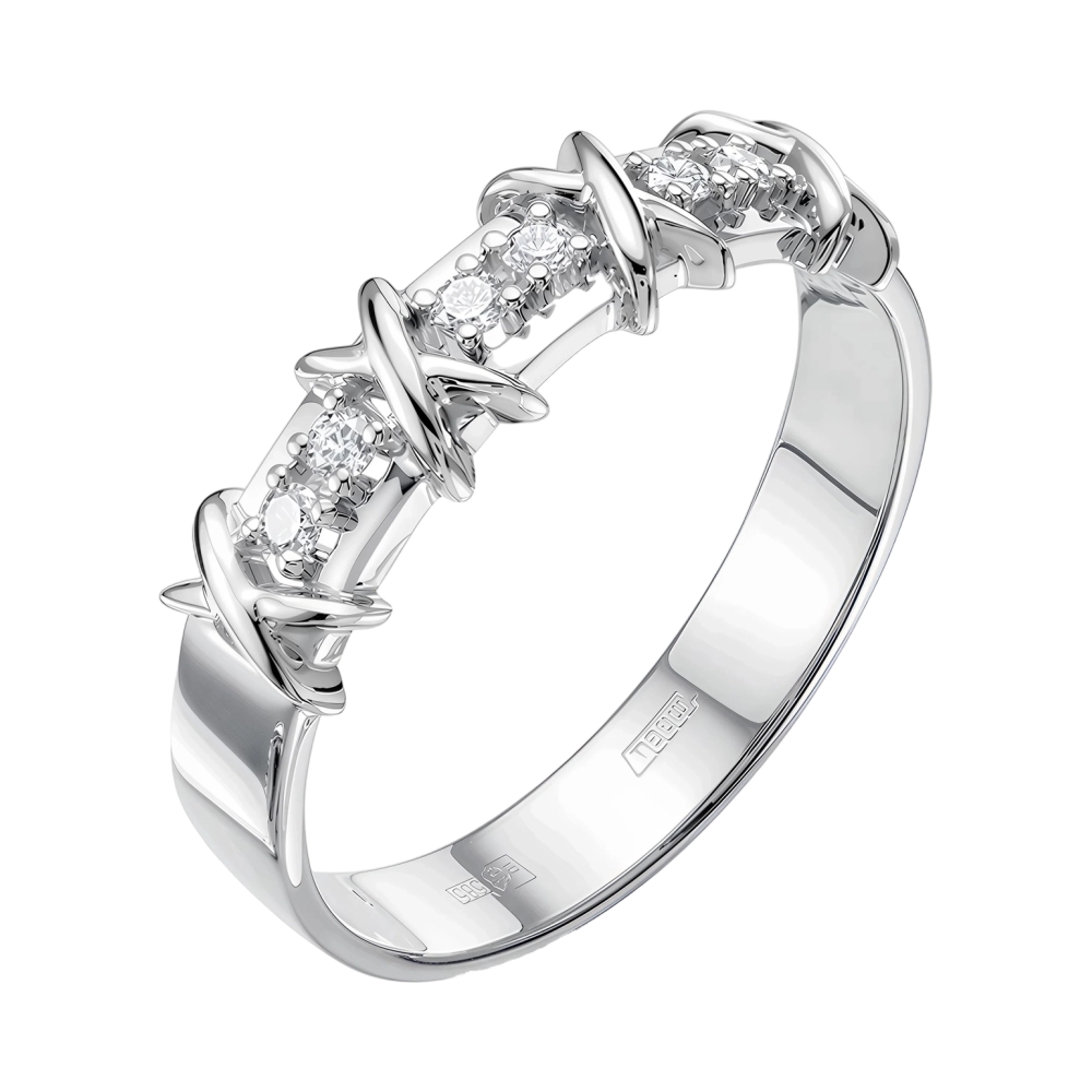 Кольцо из белого золота с бриллиантами Ювелирное изделие - Кольцо из белого золота с бриллиантами в магазине Best-Gold 037826