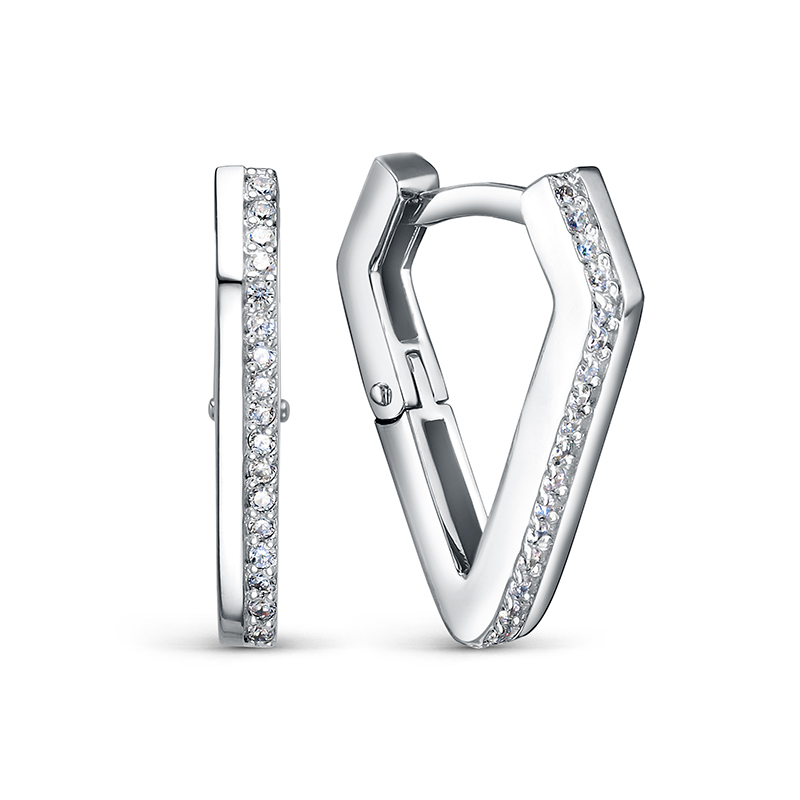 Серьги из серебра с фианитами