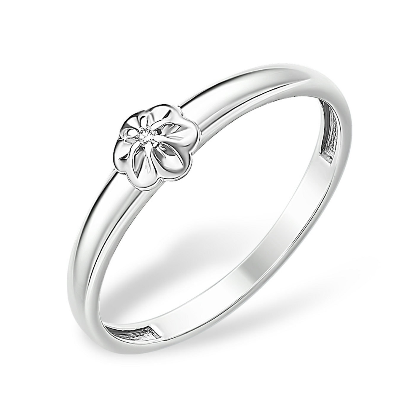 Ювелирное изделие - Кольцо из серебра с бриллиантом в магазине Best-Gold 153503