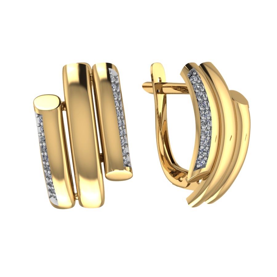 Ювелирное изделие - Серьги из красного золота с фианитами в магазине Best-Gold 145031