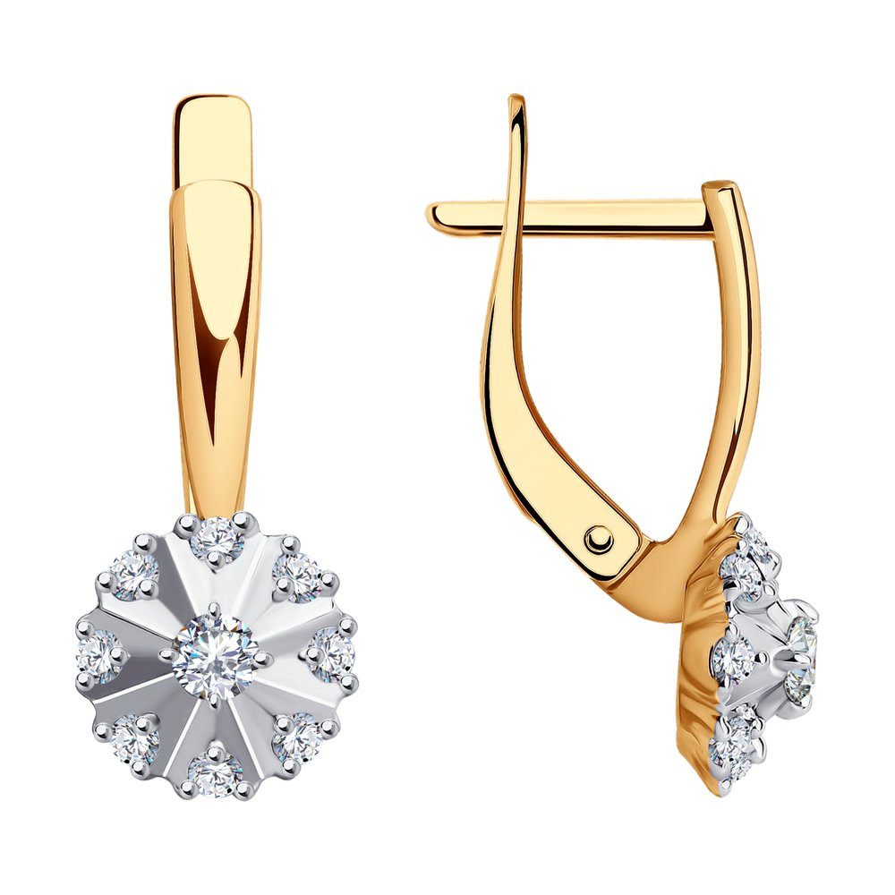 Серьги из красного золота с фианитами Ювелирное изделие - Серьги из красного золота с фианитами в магазине Best-Gold 041504