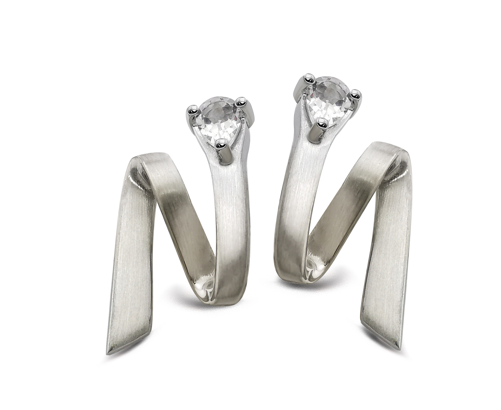 Серьги из серебра с топазом белым Ювелирное изделие - Серьги из серебра с топазом белым в магазине Best-Gold 149815