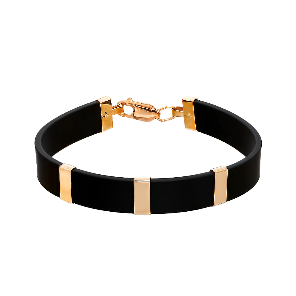 Ювелирное изделие - Браслет из красного золота с каучуком в магазине Best-Gold 123275