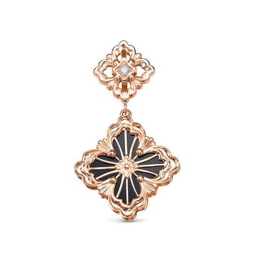 Подвеска в красном золоте с ониксом и фианитом Ювелирное изделие - Подвеска в красном золоте с ониксом и фианитом в магазине Best-Gold 142179