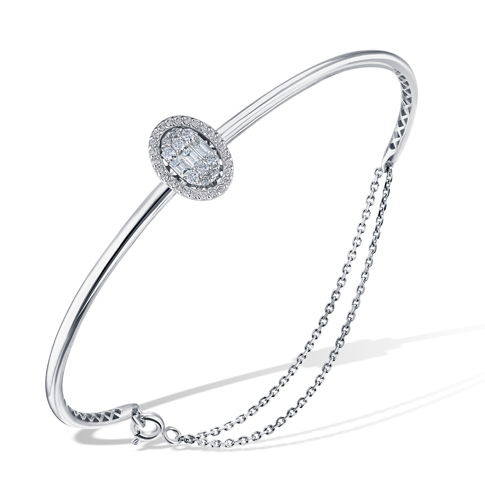 Браслет в белом золоте с бриллиантами Ювелирное изделие - Браслет в белом золоте с бриллиантами в магазине Best-Gold 131926