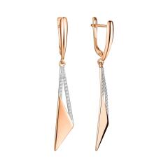 Ювелирное изделие - Серьги в белом золоте с фианитами в магазине Best-Gold 129009