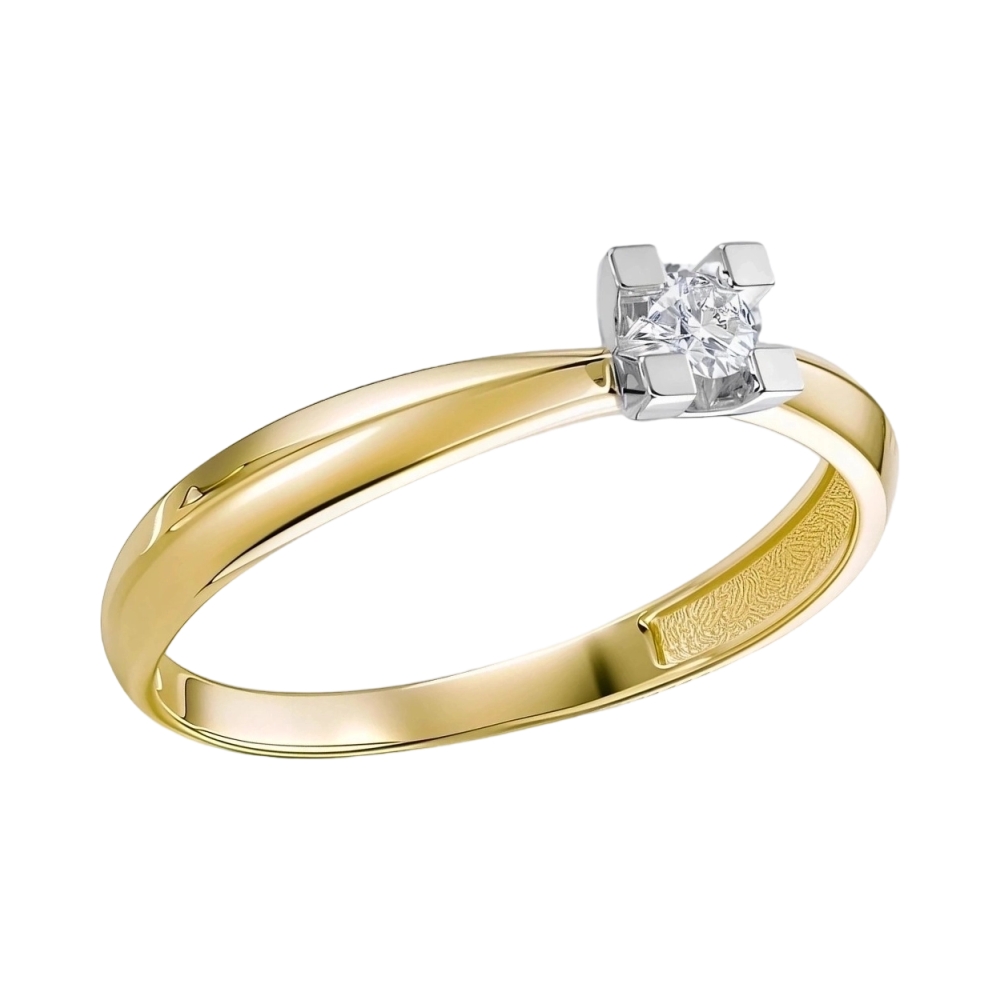 Ювелирное изделие - Кольцо помолвочное из жёлтого золота с бриллиантом в магазине Best-Gold 068945