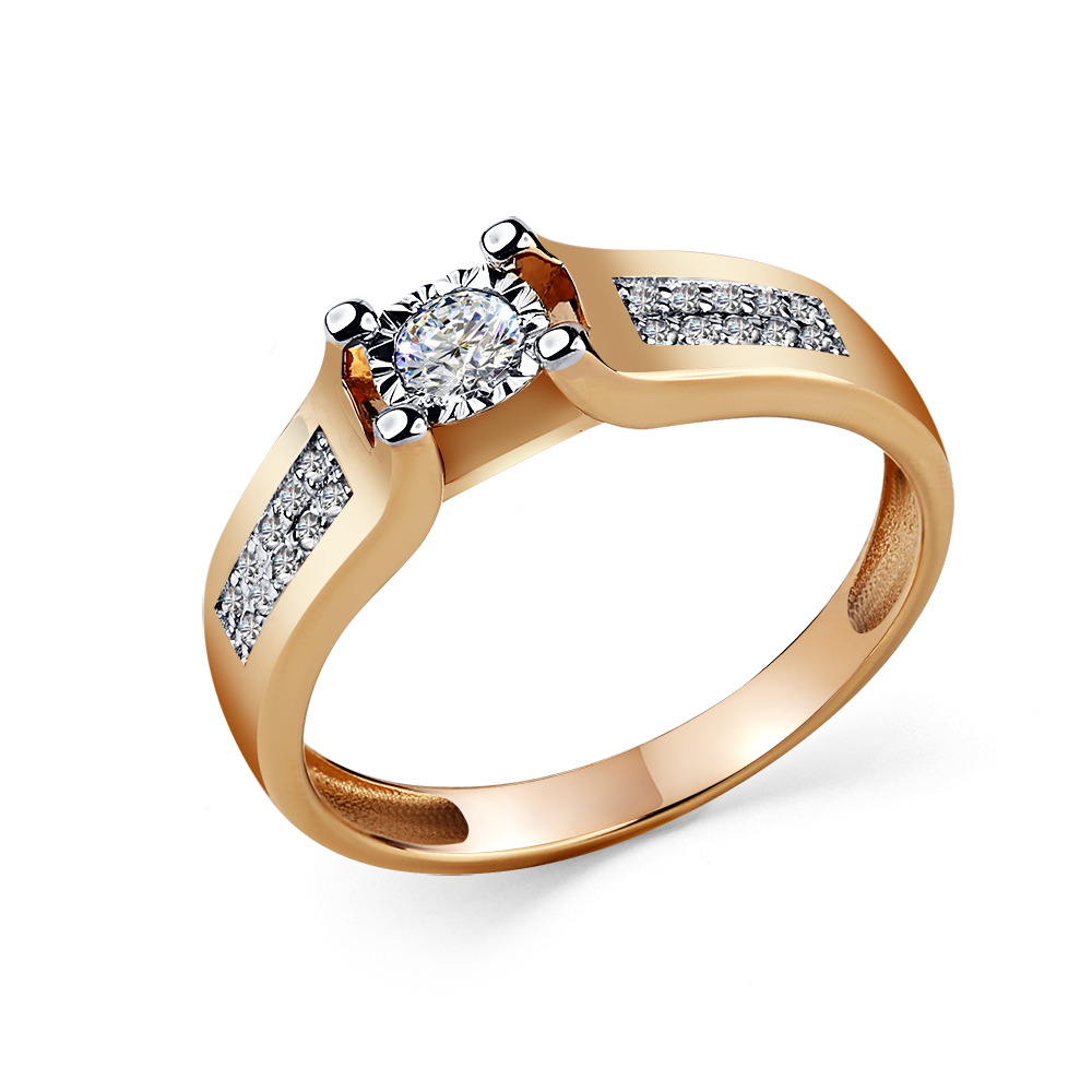 Кольцо из красного золота с бриллиантами Ювелирное изделие - Кольцо из красного золота с бриллиантами в магазине Best-Gold 141680