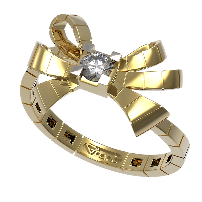 Ювелирное изделие - Кольцо из желтого золота с бриллиантами в магазине Best-Gold 156265