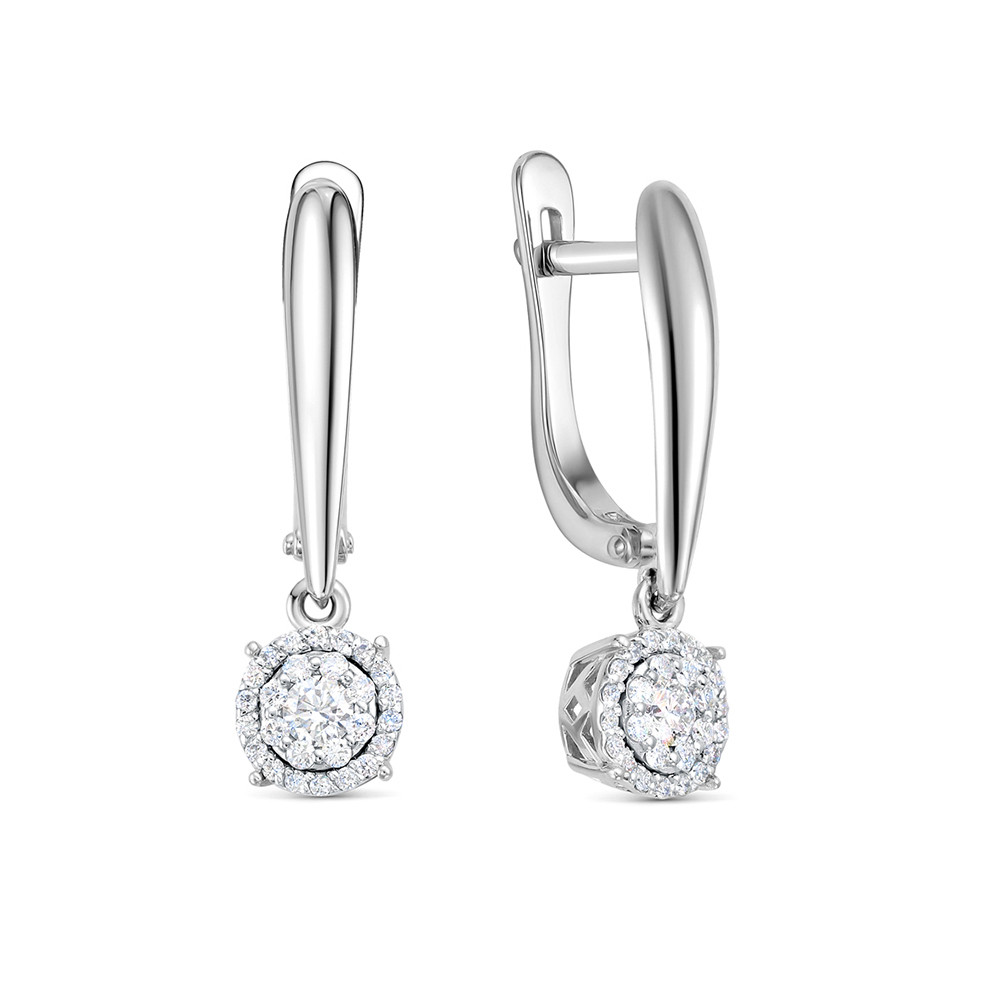 Серьги из белого золота с бриллиантами Ювелирное изделие - Серьги из белого золота с бриллиантами в магазине Best-Gold 057896