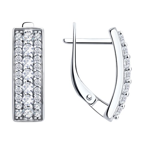 Серьги из серебра с фианитами Ювелирное изделие - Серьги из серебра с фианитами в магазине Best-Gold 151894