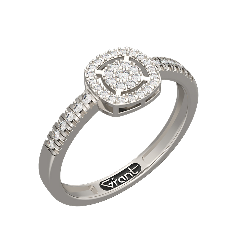 Ювелирное изделие - Кольцо из белого золота с бриллиантами в магазине Best-Gold 151866