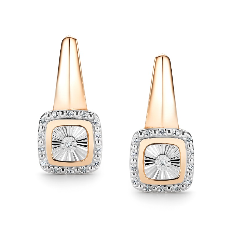 Ювелирное изделие - Серьги из красного золота с бриллиантами в магазине Best-Gold 154425