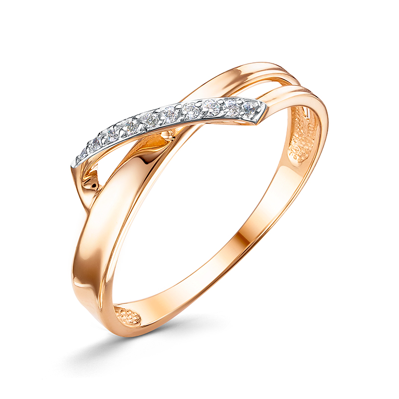 Кольцо из красного золота с фианитами Ювелирное изделие - Кольцо из красного золота с фианитами в магазине Best-Gold 133041