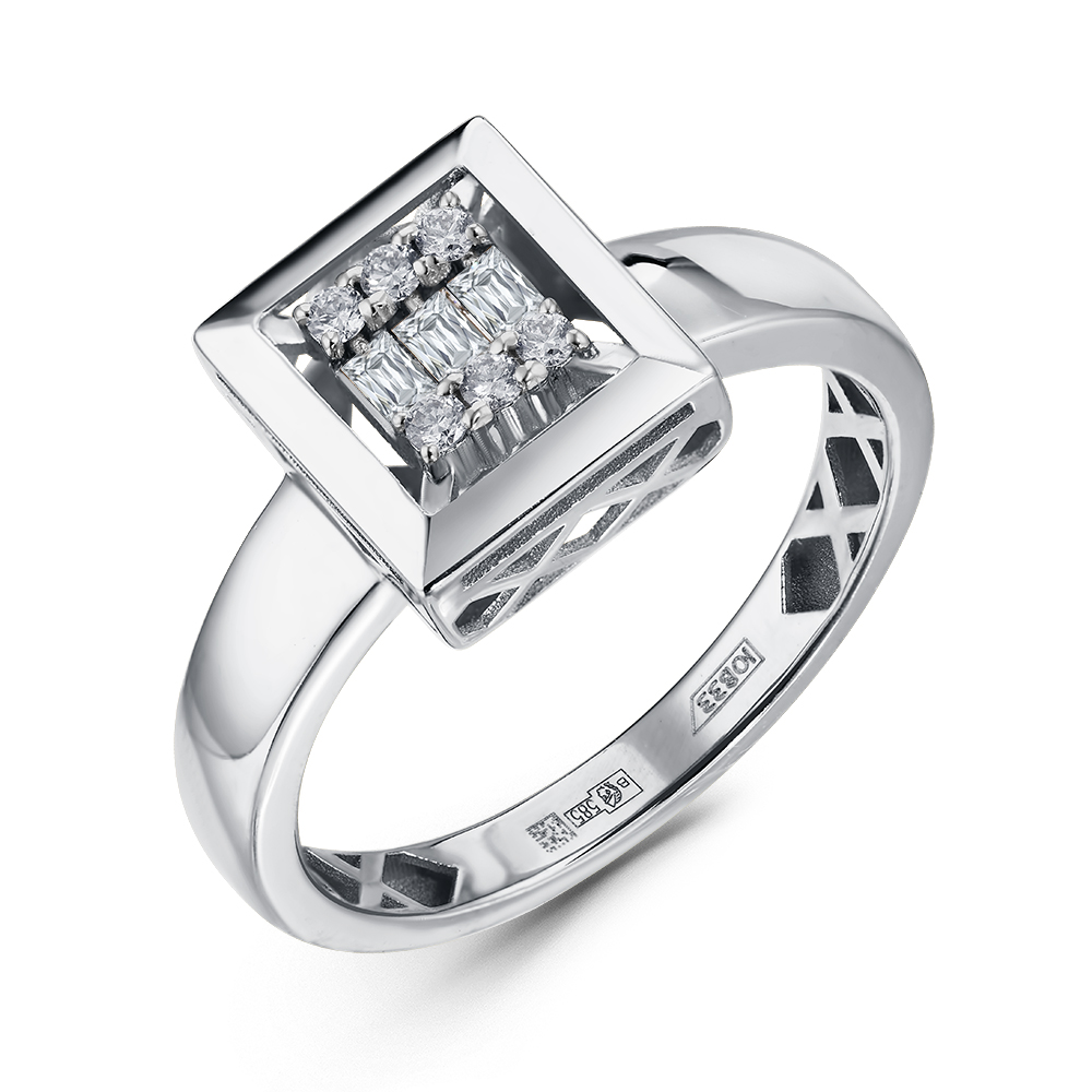 Кольцо из белого золота с бриллиантами Ювелирное изделие - Кольцо из белого золота с бриллиантами в магазине Best-Gold 142068