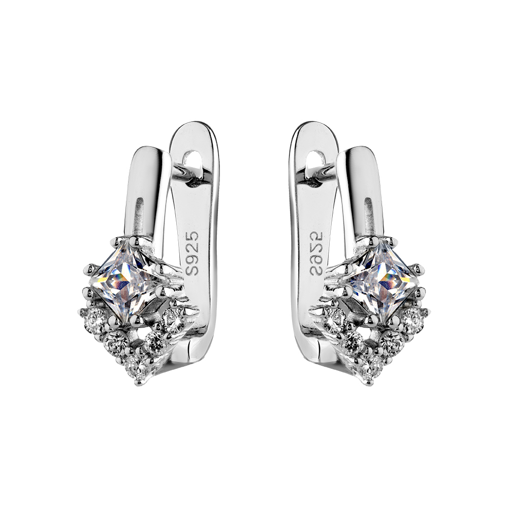 Серьги из серебра с цирконием Ювелирное изделие - Серьги из серебра с цирконием в магазине Best-Gold 132357