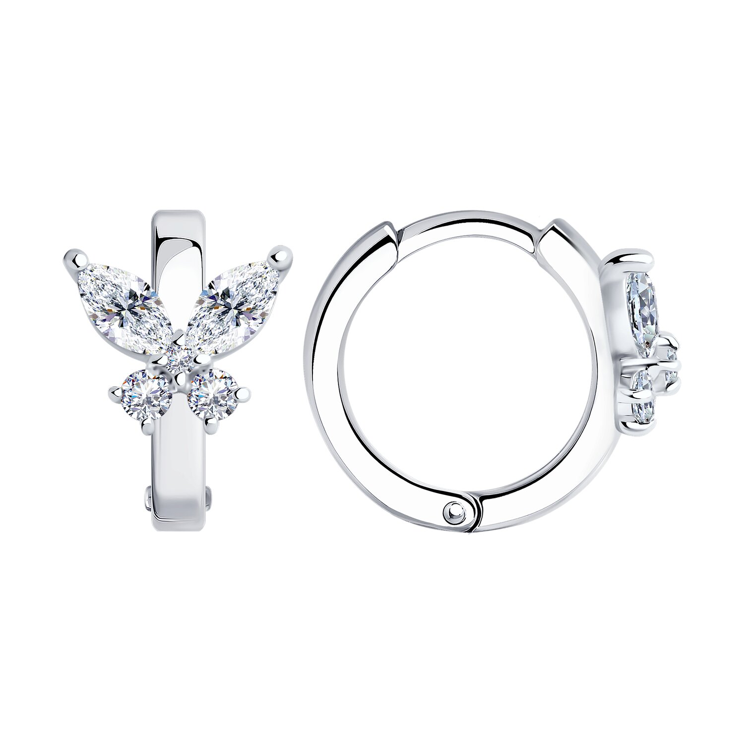 Серьги из серебра с фианитами Ювелирное изделие - Серьги из серебра с фианитами в магазине Best-Gold 140705