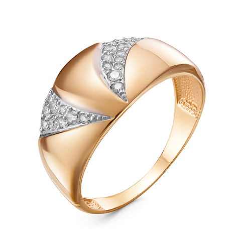 Кольцо из красного золота с фианитами Ювелирное изделие - Кольцо из красного золота с фианитами в магазине Best-Gold 034491