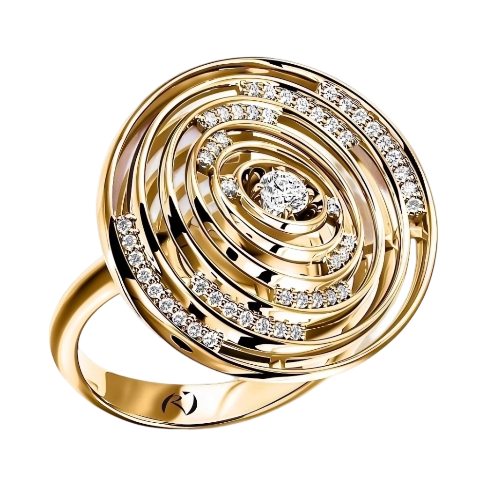 Кольцо из желтого золота с бриллиантами Ювелирное изделие - Кольцо из желтого золота с бриллиантами в магазине Best-Gold 156204