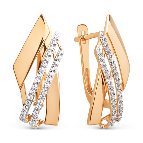 Ювелирное изделие - Серьги из красного золота с фианитами в магазине Best-Gold 125368