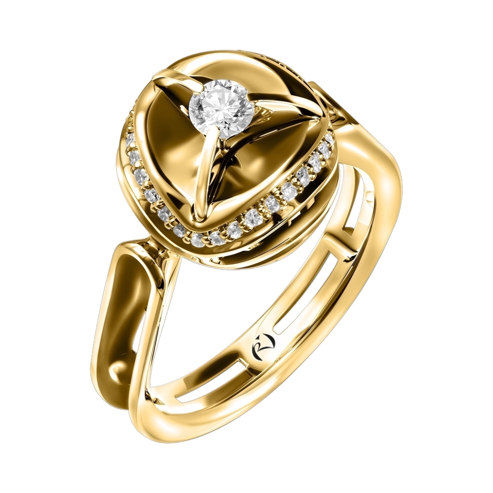 Кольцо из желтого золота с бриллиантами Ювелирное изделие - Кольцо из желтого золота с бриллиантами в магазине Best-Gold 151061