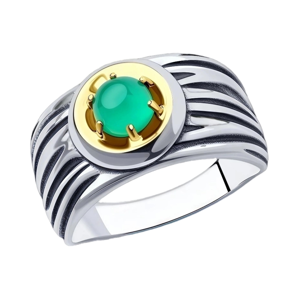 Кольцо из серебра с агатом Ювелирное изделие - Кольцо из серебра с агатом в магазине Best-Gold 152608